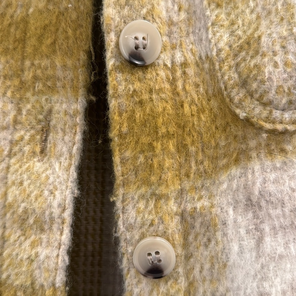 Zara Yellow Plaid Shacket Button Up - Picture 3 of 9